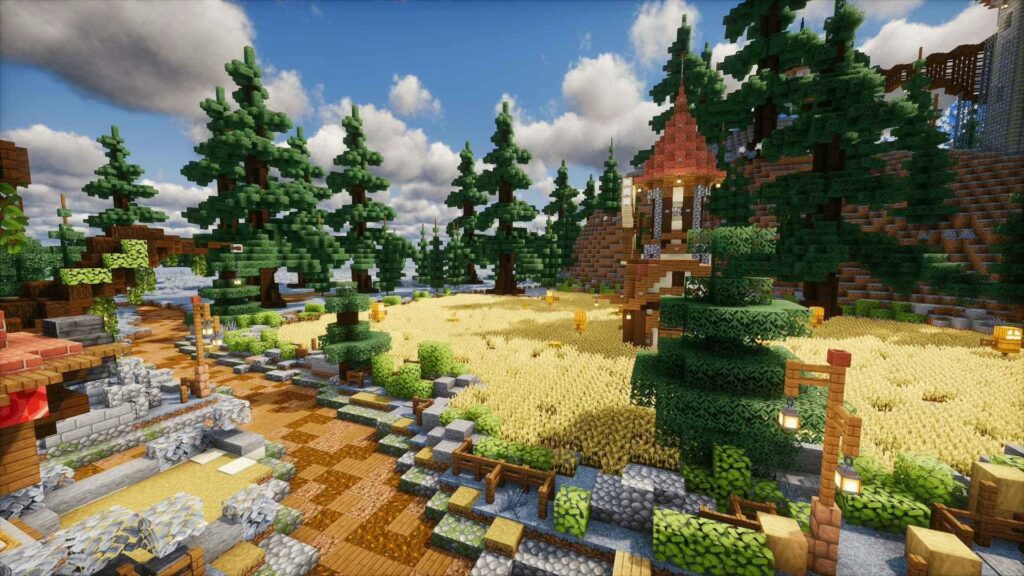 Minecraft 農村景象